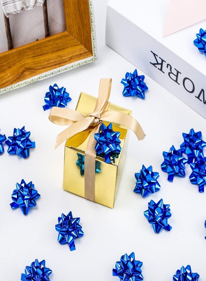 Extrapins 100 Pcs Mini Christmas Gift Bows, 1 Inch Blue Small Star Bow, Adhesive Present Bows for Christmas, Holiday, Party Decorations, DIY Crafts, Wrapping Presents and Gifts - Image 5